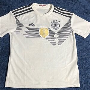 Adidas White and Black Soccer Jersey